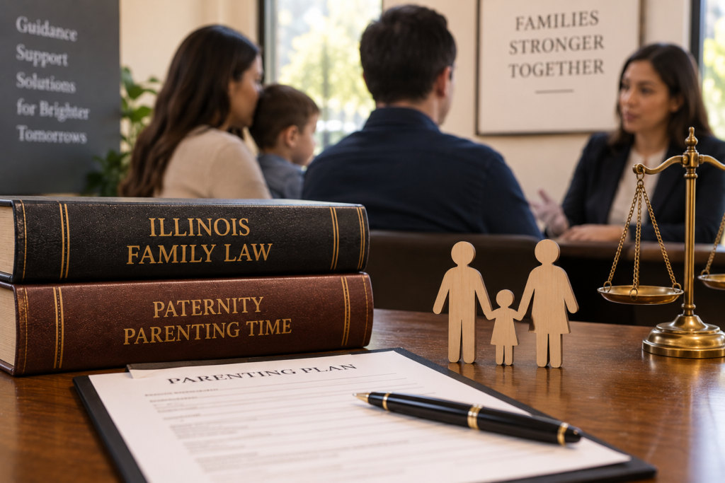 family law attorney explaining paternity and parenting time rights in Illinois